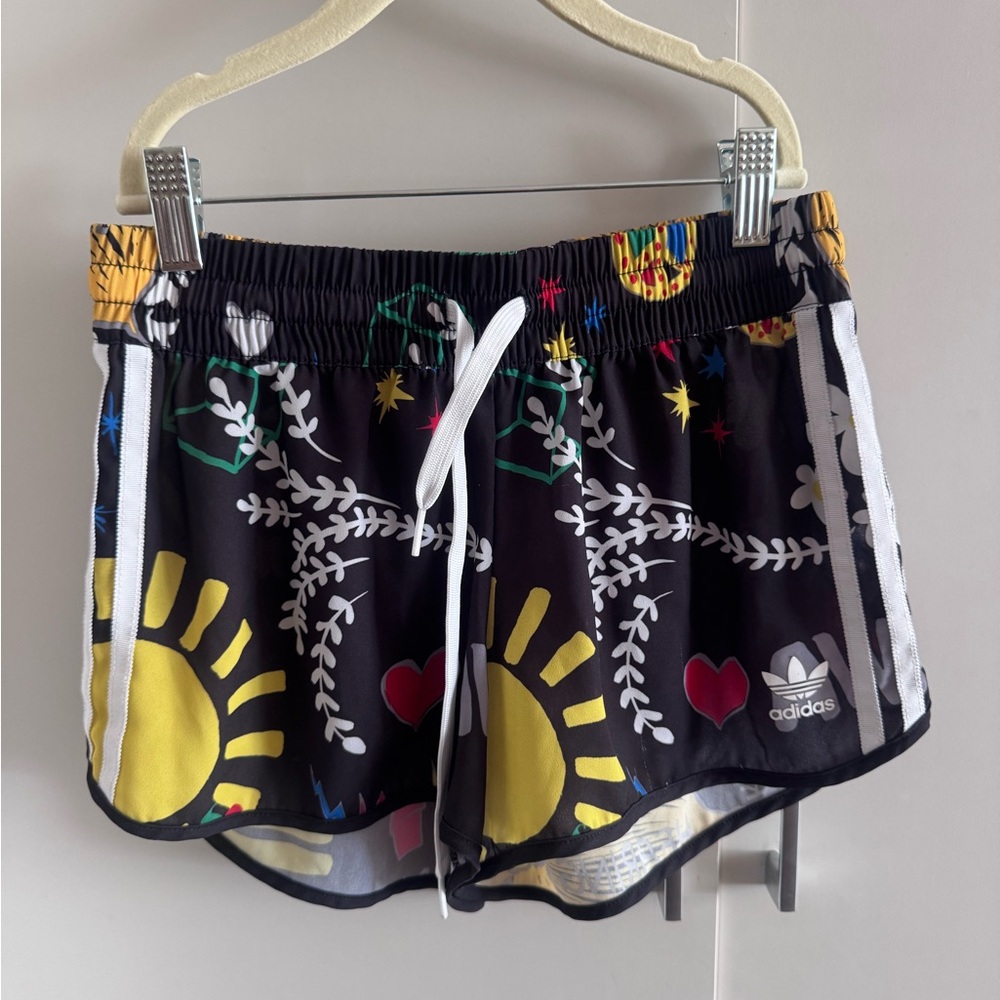 Adidas x Pharrell Williams Women's Black Graphic Athletic Shorts